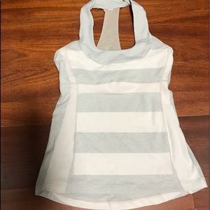 Lululemon athletic tank, gray and white, size 6